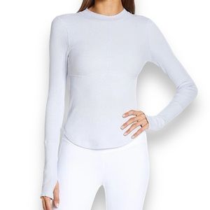 FREE PEOPLE MOVEMENT Light Blue LONG SLEEVE MOCK NECK RIBBED TOP XS